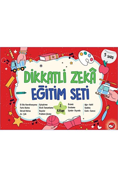 Beyaz Balina Yayınları Dikkatli Zeka Eğitim Seti - 2. Kitap (5 Yaş)