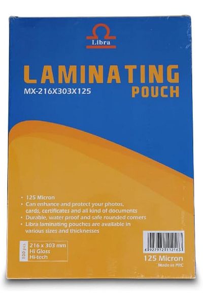 RAHALIFE HOME SOLUTION Rahalife High Gloss Crystal Clear Laminating Pouch A4 | 125 Micron | 100 Sheets Pack (216x303mm)