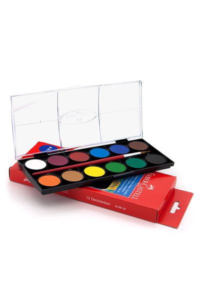 OEM Faber-Castell Connector Brush Watercolors, 30 mm, 12 Colors