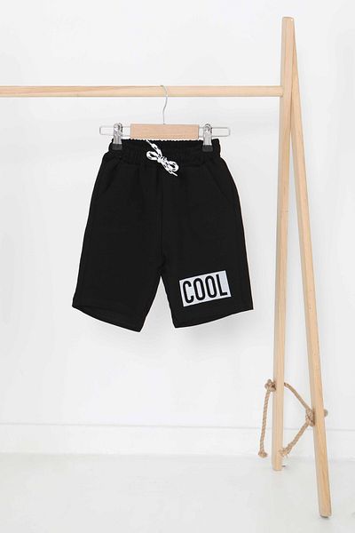 TOFİSA Boy's Black Printed Shorts - 27344