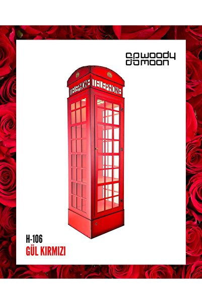 Woodymoon Camlı Ingiltere Telefon Kulübesi Kitaplık, Kişiye Özel Ayarlanabili...
