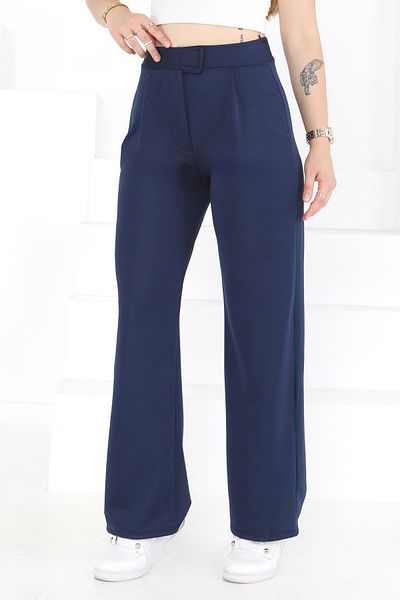 TOFİSA Palazzo Trousers Navy Blue - 27077