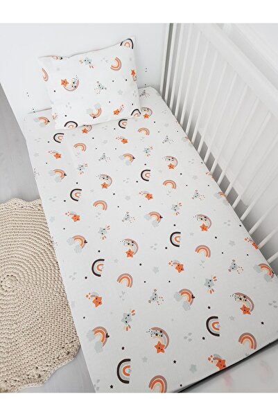 ilkimbebe ملاءة مطاطية للأطفال من رينبو بيبي مقاس 100×160 سم، غطاء وسادة