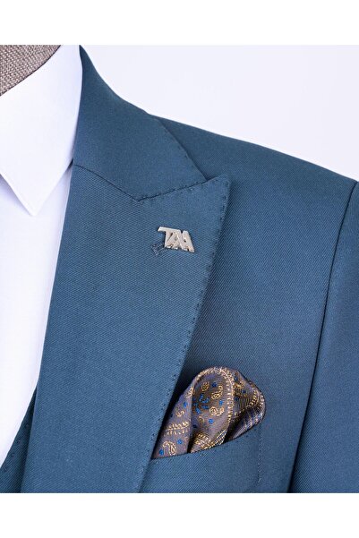 TerziAdemAltun Italian Style Slim Fit 8 Drop Jacket Vest Pants Suit Green T12631