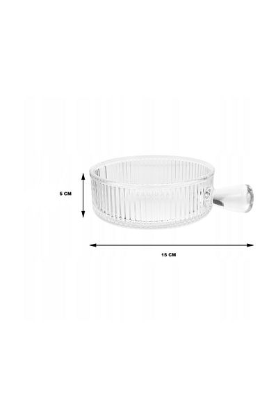 Dania Set of 6 yogurt and dessert plates, nuts and other serving dishes, made of clear glass, size 5*15 cm
