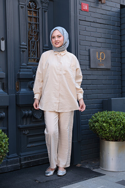 LOCCO Women's Single Pocket Detail Double Suit Cream