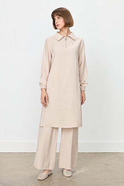 Nihan Modal Pantolon Tunik Takım Bej
