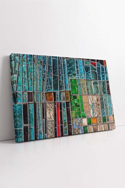 KOSS Dijital Tablou de pânză cu model de sticlă colorată, pictură decorativă ...