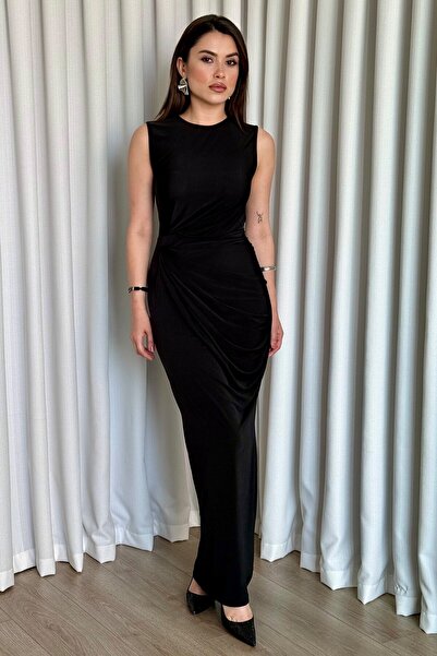 ROUPAS Belden Oturtmalı Uzun Elbise