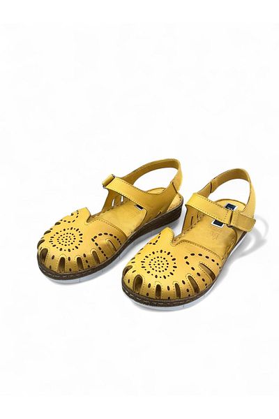 PATRON SHOES Women's Genuine Leather Closed-Front Orthopedic Sandals
