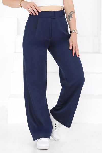 TOFİSA Palazzo Trousers Navy Blue - 27077
