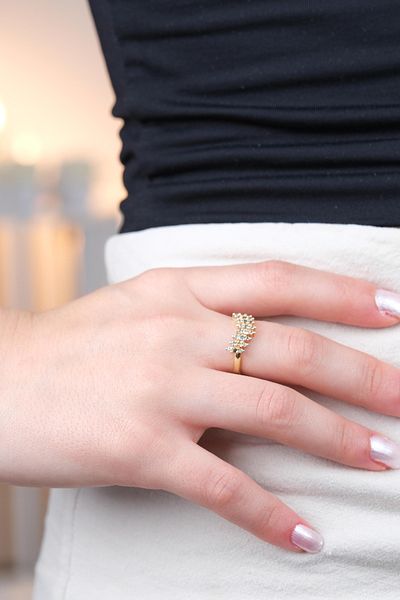 Jack Ferrero Zircon Stone Women's Ring (Adjustable)