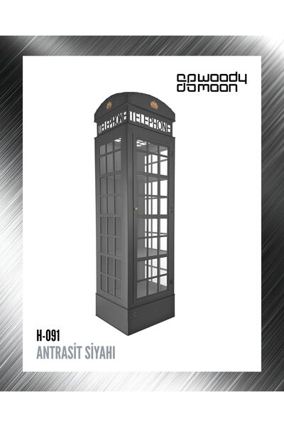 Woodymoon Camlı Ingiltere Telefon Kulübesi Kitaplık, Kişiye Özel Ayarlanabili...