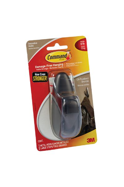 COMMAND M Damage-Free Large Metal Durable Multi-Purpose Hanging Hook Oil-Rubbed Bronze