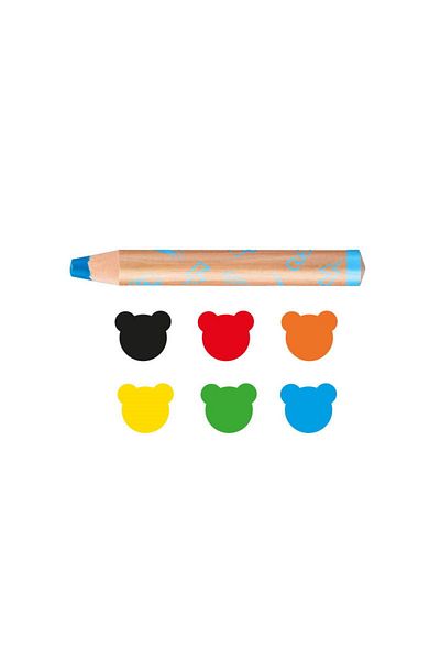 CARIOCA Carioca Jumbo Baby Wooden Body Color Pencil 3 in 1 with 6 Pencil Sharpener Gift (+1 Year)
