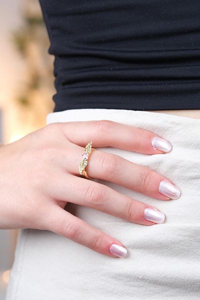 Jack Ferrero Zircon Stone Women's Ring (Adjustable)