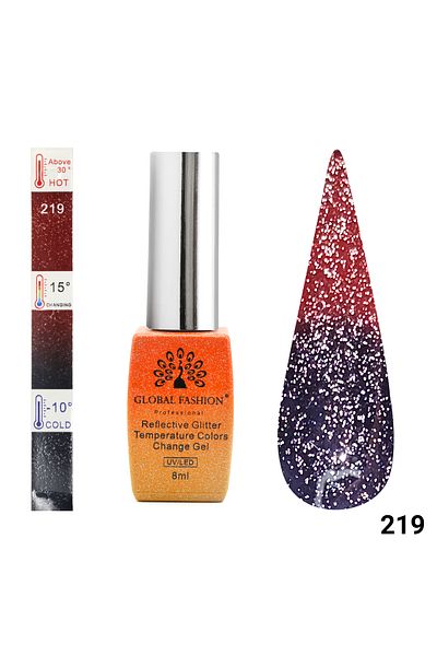 global fashion Oja semipermanenta termica, Temperature Color Change Disco 8ml, 219