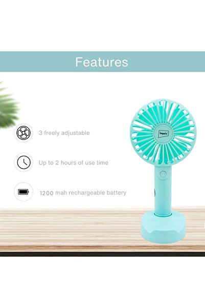 İMPEX HF-01 - IMPEX Rechargeable Hand Fan 1200mAh | 3-Speed, USB Charging, Lightweight, Portable Use