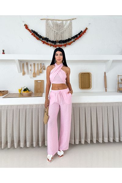 Cistern İstanbul Women's Neck Tie Linen Suit