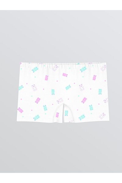 LC Waikiki White Printed Girl's Boxers 3 Pcs