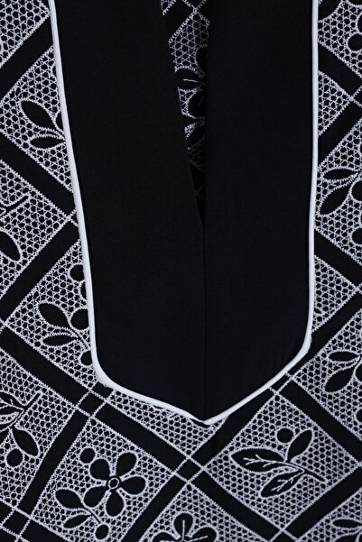 By Mare Style Simone-Deep V-Neck Black Tunic Brode Dress