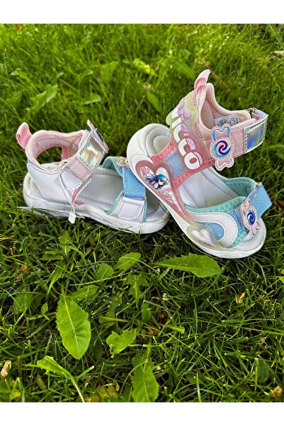 Vicco Size 22-30 Heart Detailed Flexible Non-Slip Sole Lightweight Girls' Sandals