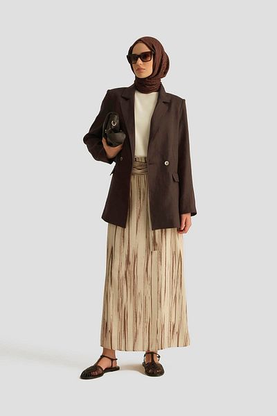 Armine Double Breasted Linen Jacket 25Y5917 Cocoa