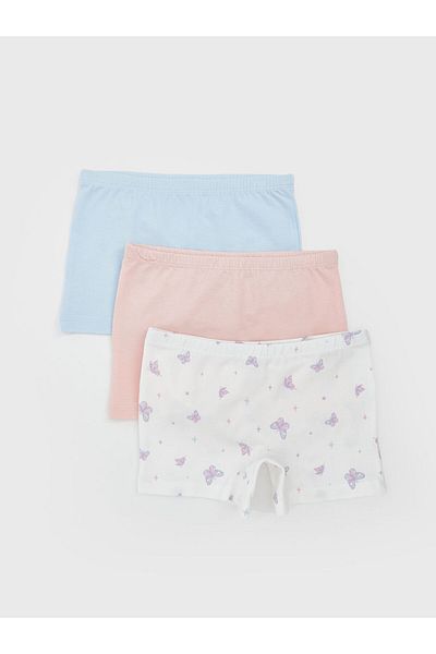 LC Waikiki Pink Printed Girl's Boxers 3 Pcs