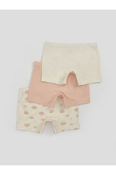 LC Waikiki Ecru Printed Girl's Boxer 3-Piece