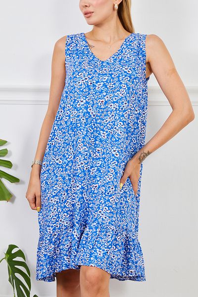DPARİS Rochie cu decolteu în V cu model din viscoză