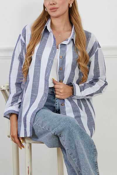 DPARİS Striped Casual Long Sleeve Shirt