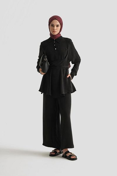 Armine Cross Tie Kupra Suit 25Y6032 Black