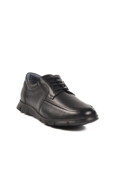 White World Genuine Leather Men's Black Classic Shoes 667