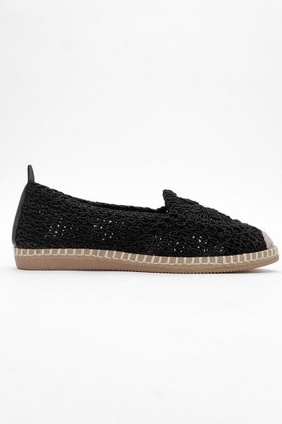 CCWAY AYAKKABI Women's Knitted Model Ballerina Black