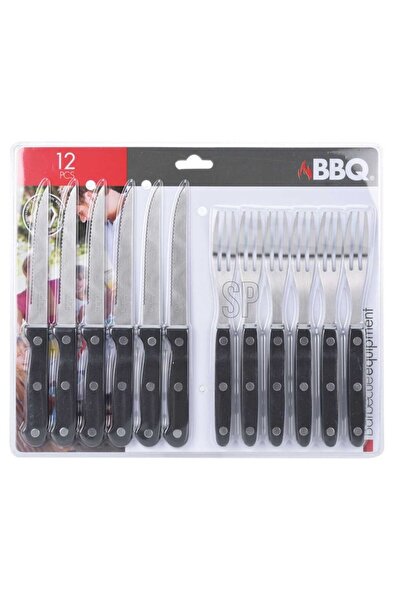 OEM Set 12 BBQ utensils, Excellent Housewear, Black/Silver