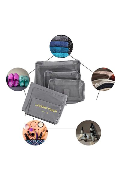 Ecrou 6-Piece Travel Organizer Gray