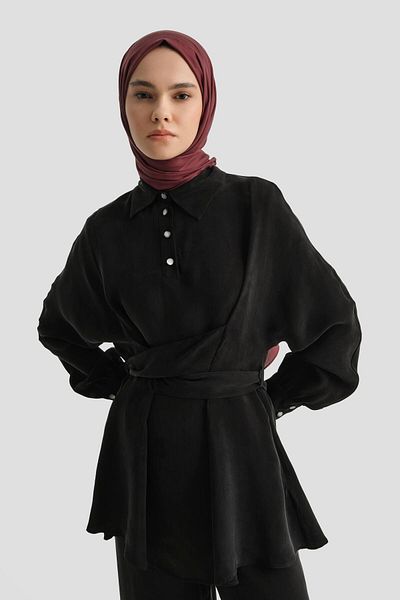 Armine Cross Tie Kupra Suit 25Y6032 Black