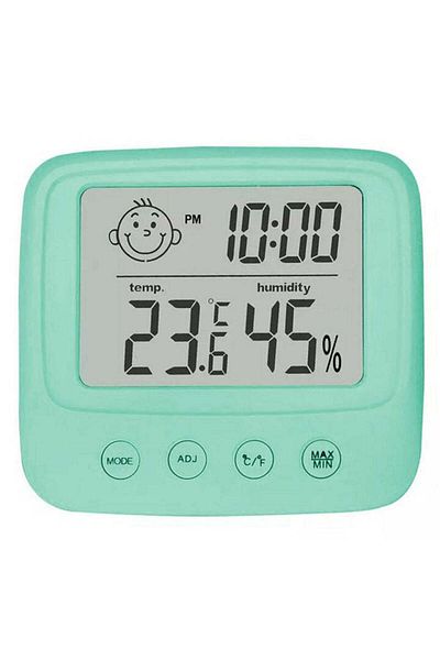 JEWELORA Termometru și higrometru de cameră, digital LCD, compact, verde - Verde mentă