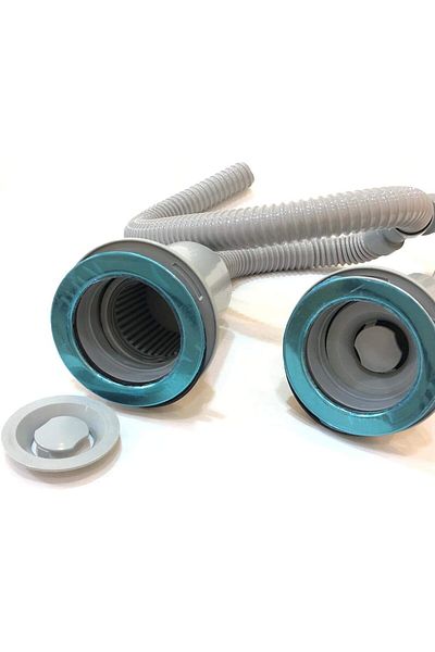 GENERAL Korean double kitchen sink drain with strainer and hose