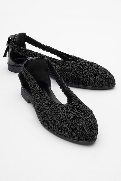 CCWAY AYAKKABI Women's Mesh Ballerina Black