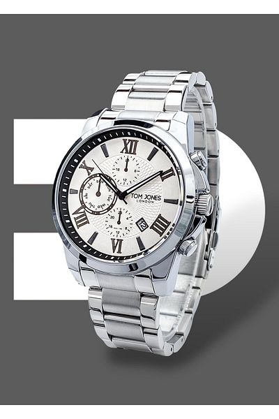 Tom Jones Original 2 Years Guarantee 3 Atm Waterproof Steel Band Men Wrist Watch