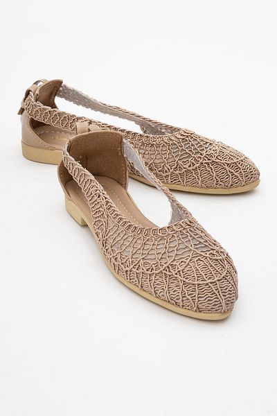 CCWAY AYAKKABI Women's Mesh Ballerina Ballet Mink