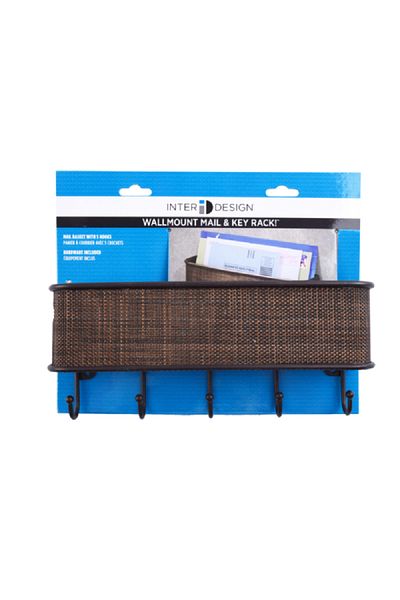Interdesign Wall Mounted Alloy Steel Mail & Key Organizer Bronze