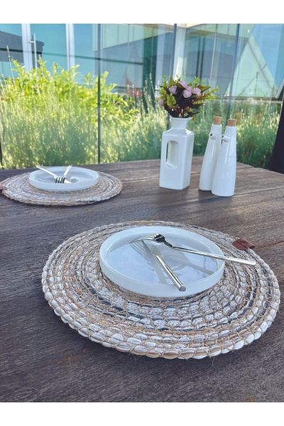 Home Inn Home Textile Set of 2 Bohemian Natural American Service - 33 X 33 cm