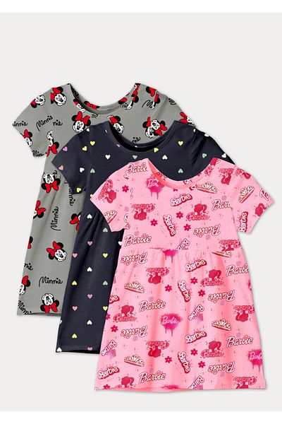 DFN Kids 3,4,5,6,7,8 Years Old Girl's Summer Dress 3 Sets