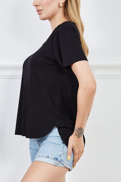 DPARİS Tricou casual din viscoză cu decolteu în V