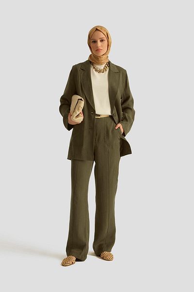 Armine Kupra Blazer Jacket 25Yd4246-1 Khaki