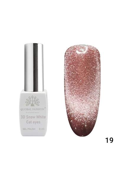 global fashion Oja semipermanenta, Snow White, 3D Cat Eye, Global Fashion 8ml...