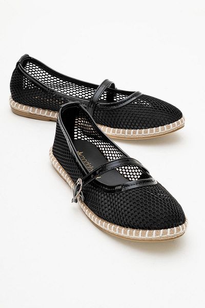 CCWAY AYAKKABI Mesh Happy Single-Piece Women's Ballerina Black