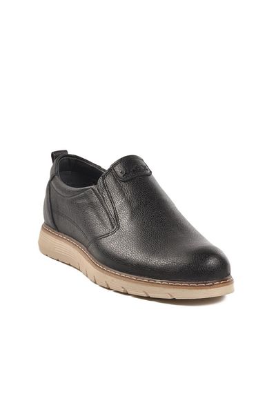 AYAKMOD Genuine Leather Men's Black Casual Shoes 014 m